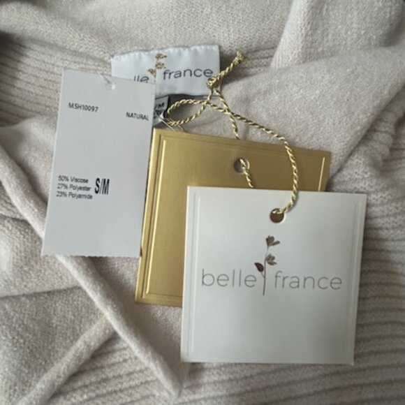 NWT Made in Italy Belle France Old Money Style Pullover Poncho Sweater Cardigan - Picture 11 of 12